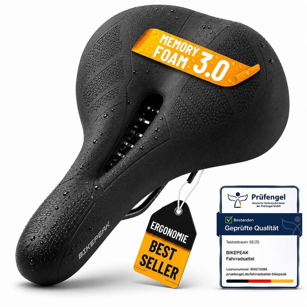 BikePeak Sattel Trekking mit Memory-Schaum Produktbild  KI-generiertes Bild