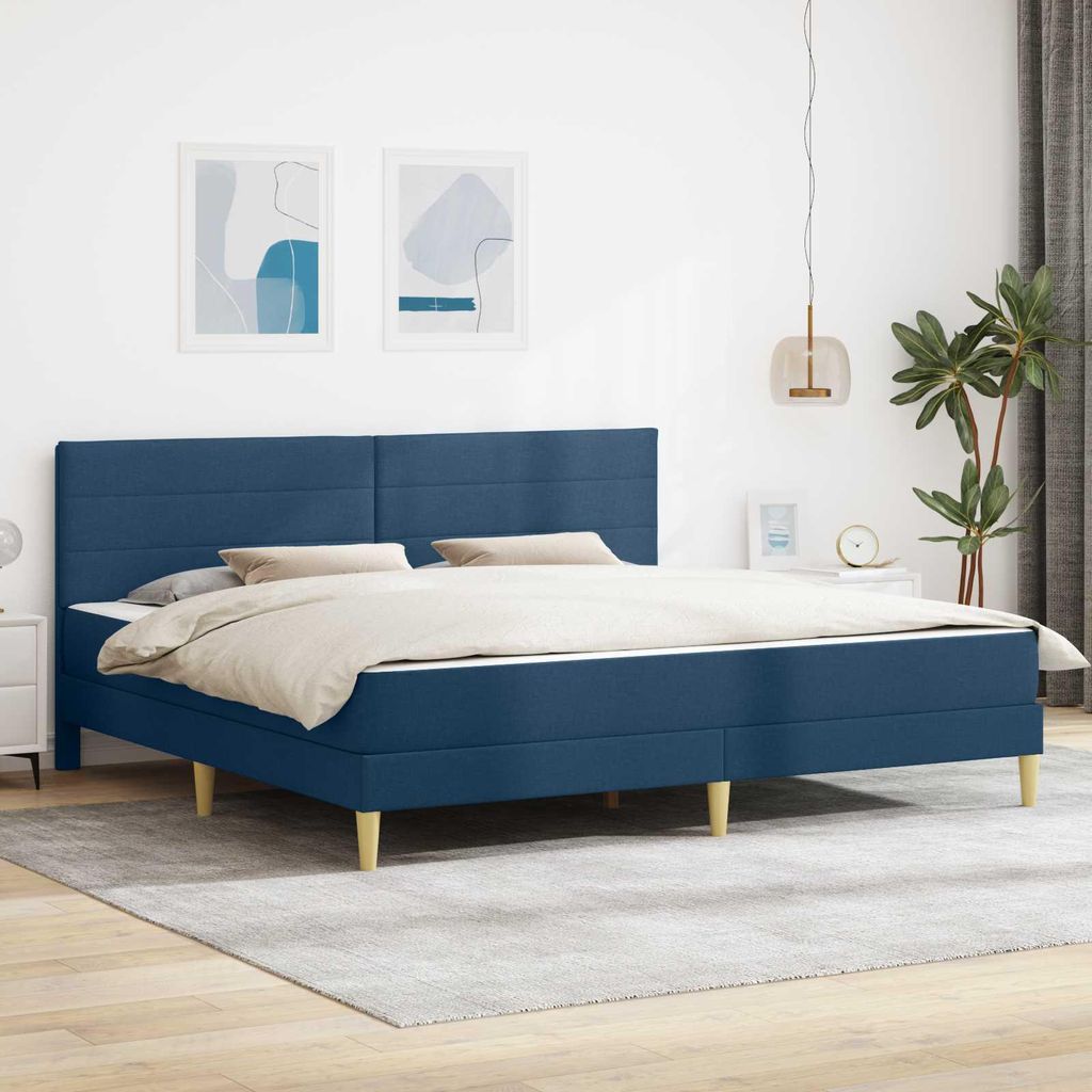 "Neues Produkt" Bettrahmen/Bettgestell - CLORIS - Blau 200x200 cm Polyester - Sonstige Matratzen V2457