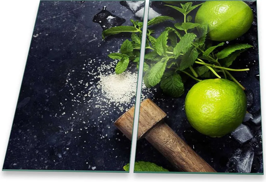 Copri Piano Cottura in Vetro 60x52 - 2 Pezzi Verde Limone per Induzione