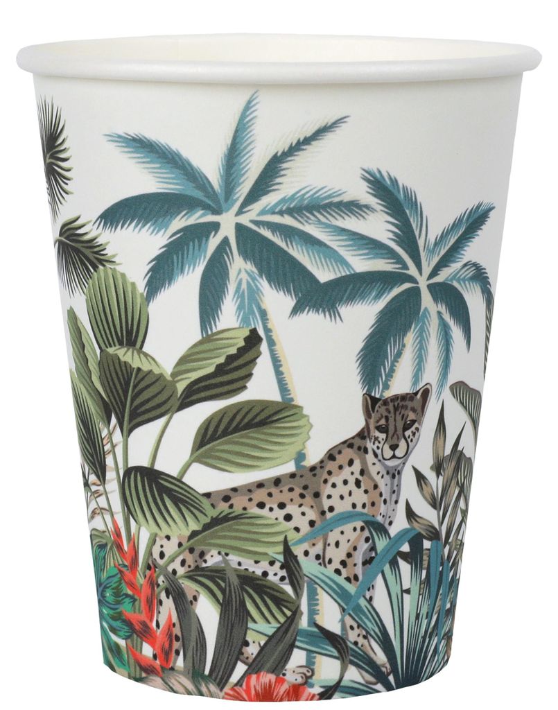 10 Papp-Becher Java Sommer Hawaii Dschungel Tropisch Produktbild 