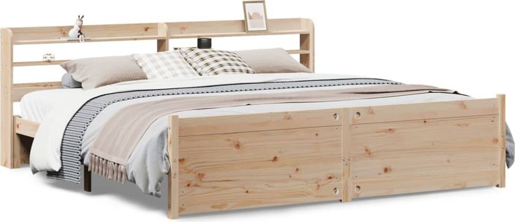 Bettgestell mit Kopfteil ohne Matratze 200x200 cm