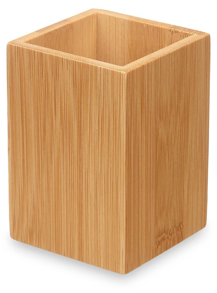 Zahnputzbecher, quadratisch, aus Bambus, 6,8 x 6,8 x 9,7 cm Produktbild 