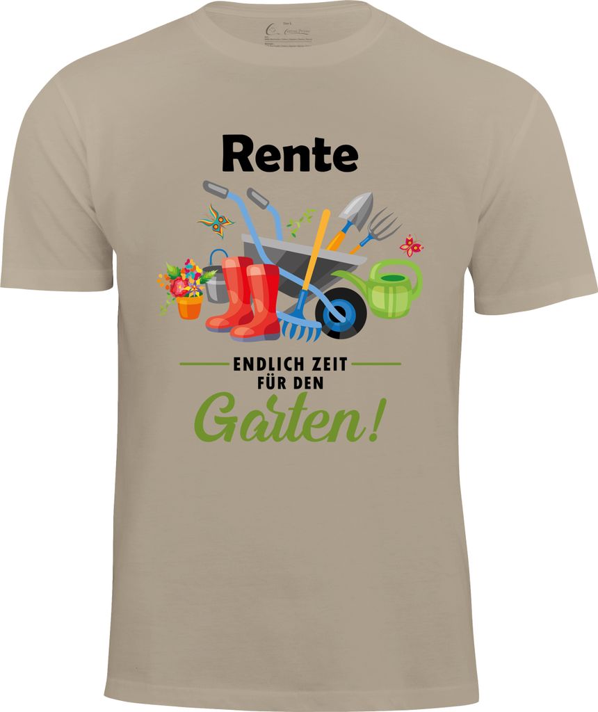 Cotton Prime T-Shirt Rente - Endlich Zeit für den Garten S Beige