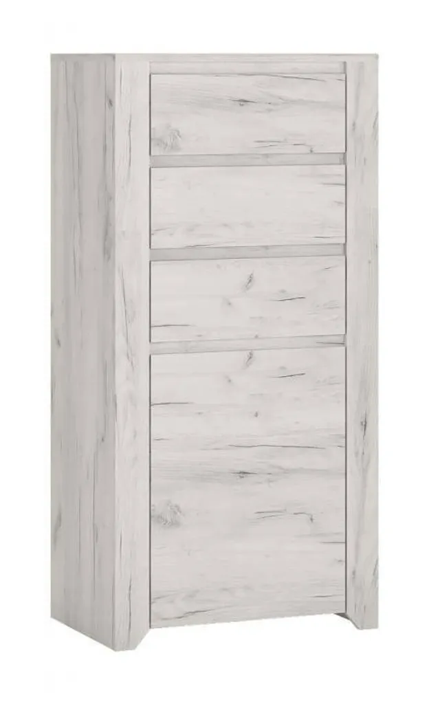 Commode de rangement bois clair Angel avec grands tiroirs spacieux