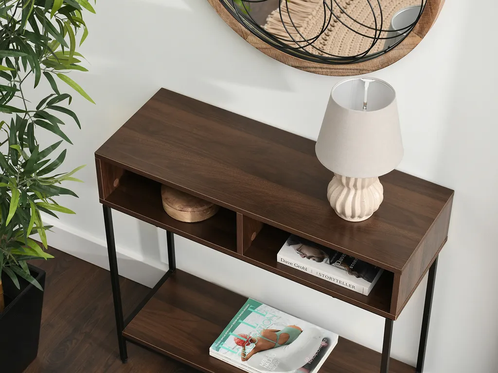 Console JIGME Noir et Noyer - Optimisez vos Petits Espaces avec Style