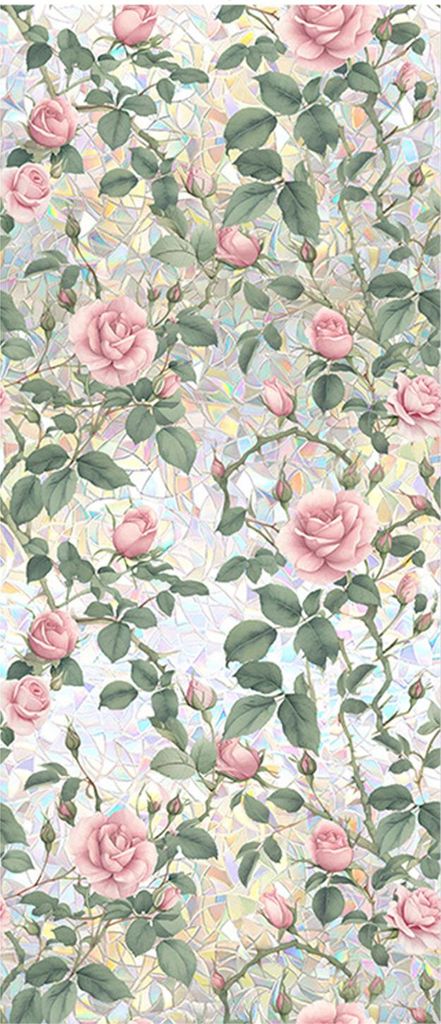 Regenbogen-Sichtschutzfolie für Fenster, wasserdicht, statisch haftend, nicht klebend, Blumenmuster-Aufkleber für Glasfenster zu Hause, Schlafzim...