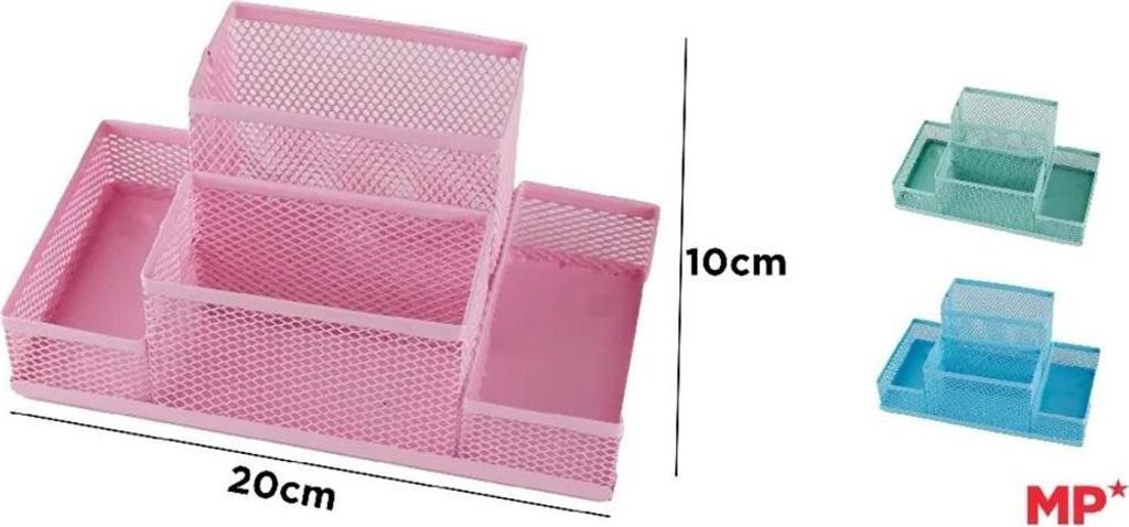Metall-Schreibtischorganizer mit 4 Fächern Produktbild 