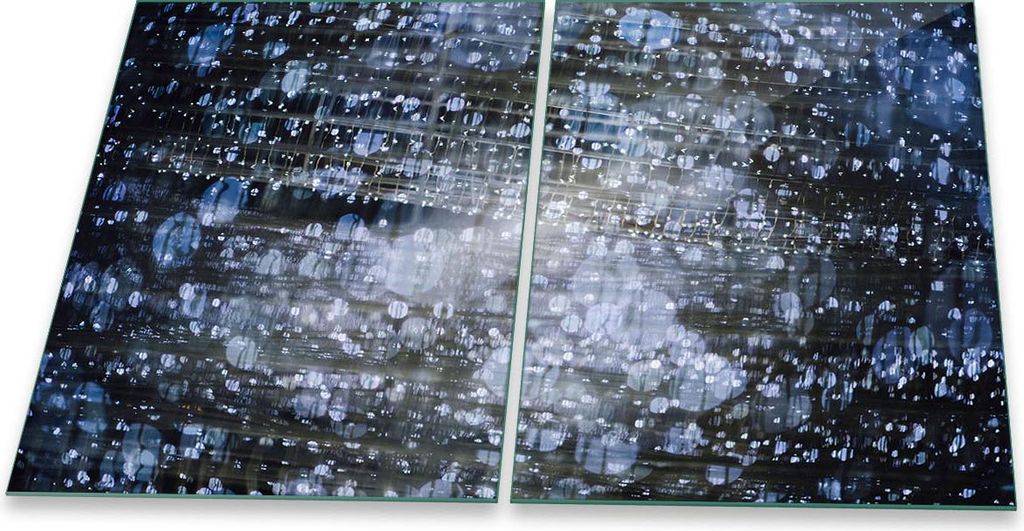 Herdabdeckplatte Glaskeramik 2-Teilig 2x40x52 Abstrakt Blau Abdeckung Spritzschutz