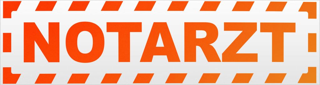 Kiwistar Notarzt gestreift Magnetschild Schild magnetisch - 30cm Neonorange - Magnetfolie für Auto PKW Kfz