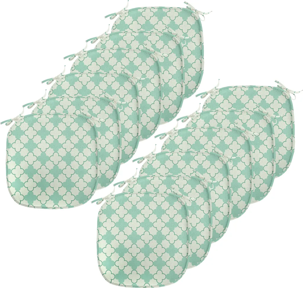 Coussins de Siège pour Grande Table de Salle à Manger Lot 12 Vert Fleuri