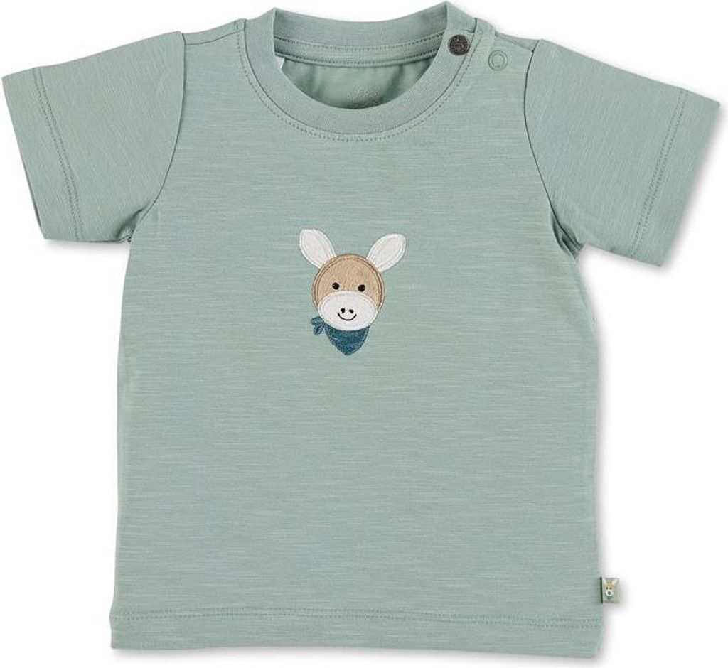 Sterntaler Baby-Shirt Kurzarm Esel Emmi steingrün 62