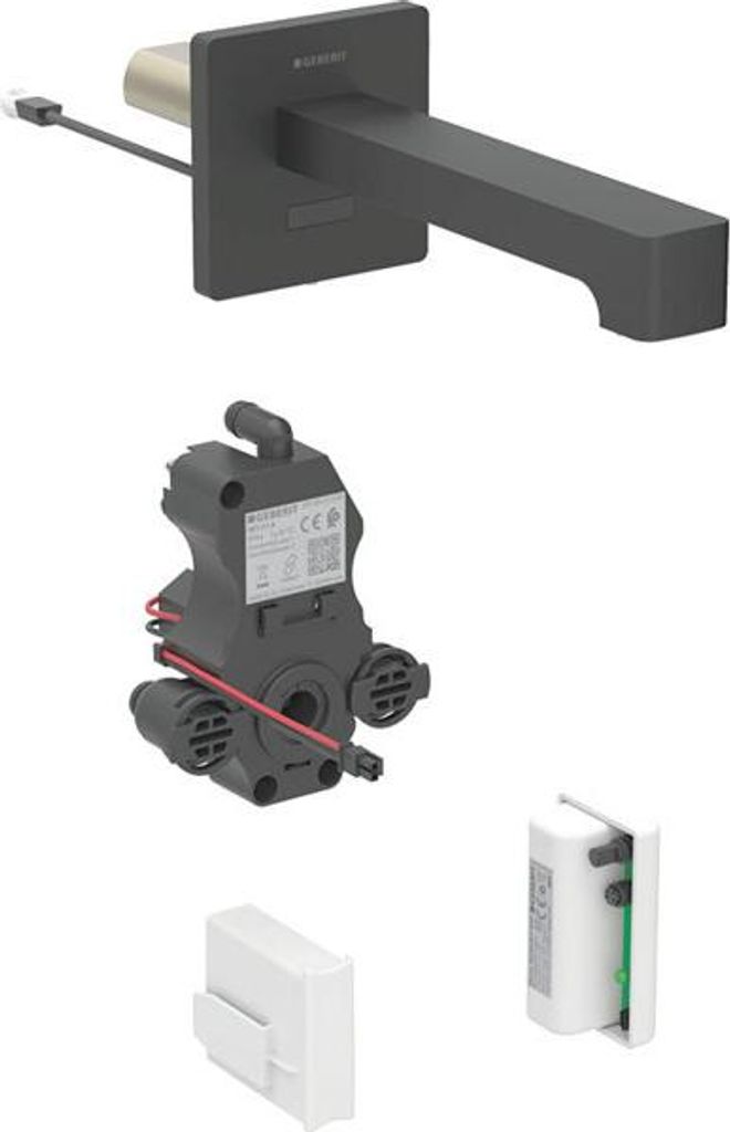 Geberit Brenta Waschtischarmatur, Ausladung 170mm, ohne Mischer, Generatorbetrieb, für UP-Funktionsbox, 116.275.14.1