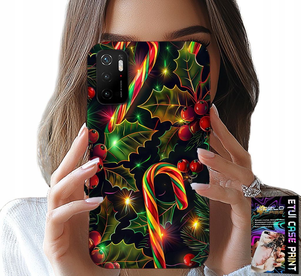 Gehäuse Für Xiaomi Poco M3 Pro 5G - Zuckerstange, Mistelzweig, Weihnachtsbaum + Glas