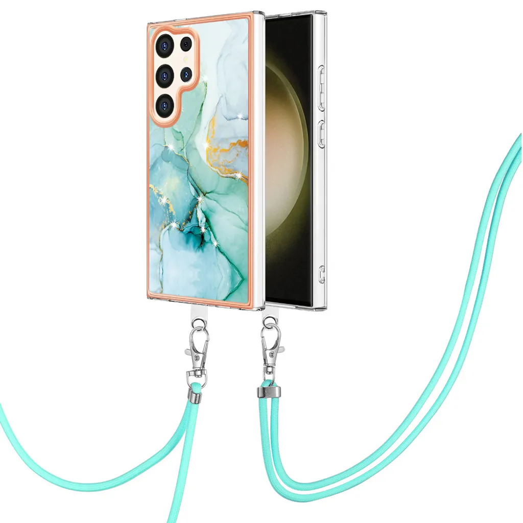 Custodia Elegante Verde per Samsung S24 Ultra con Cinturino Chic