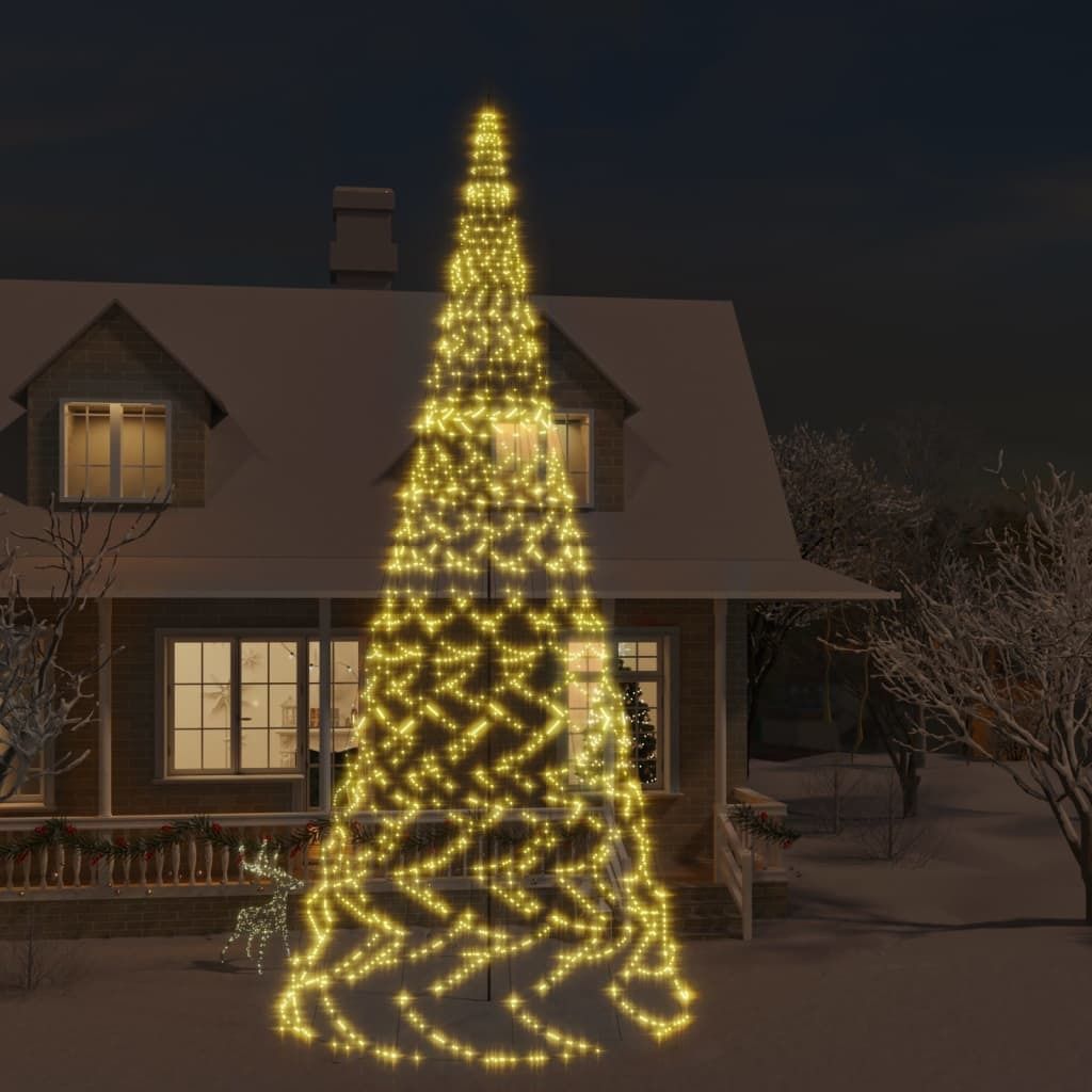 "2024"Moderne LED-Weihnachtsbaum für Fahnenmast Warmweiß 3000 LEDs 800 cm - Christbaumschmuck DE867314