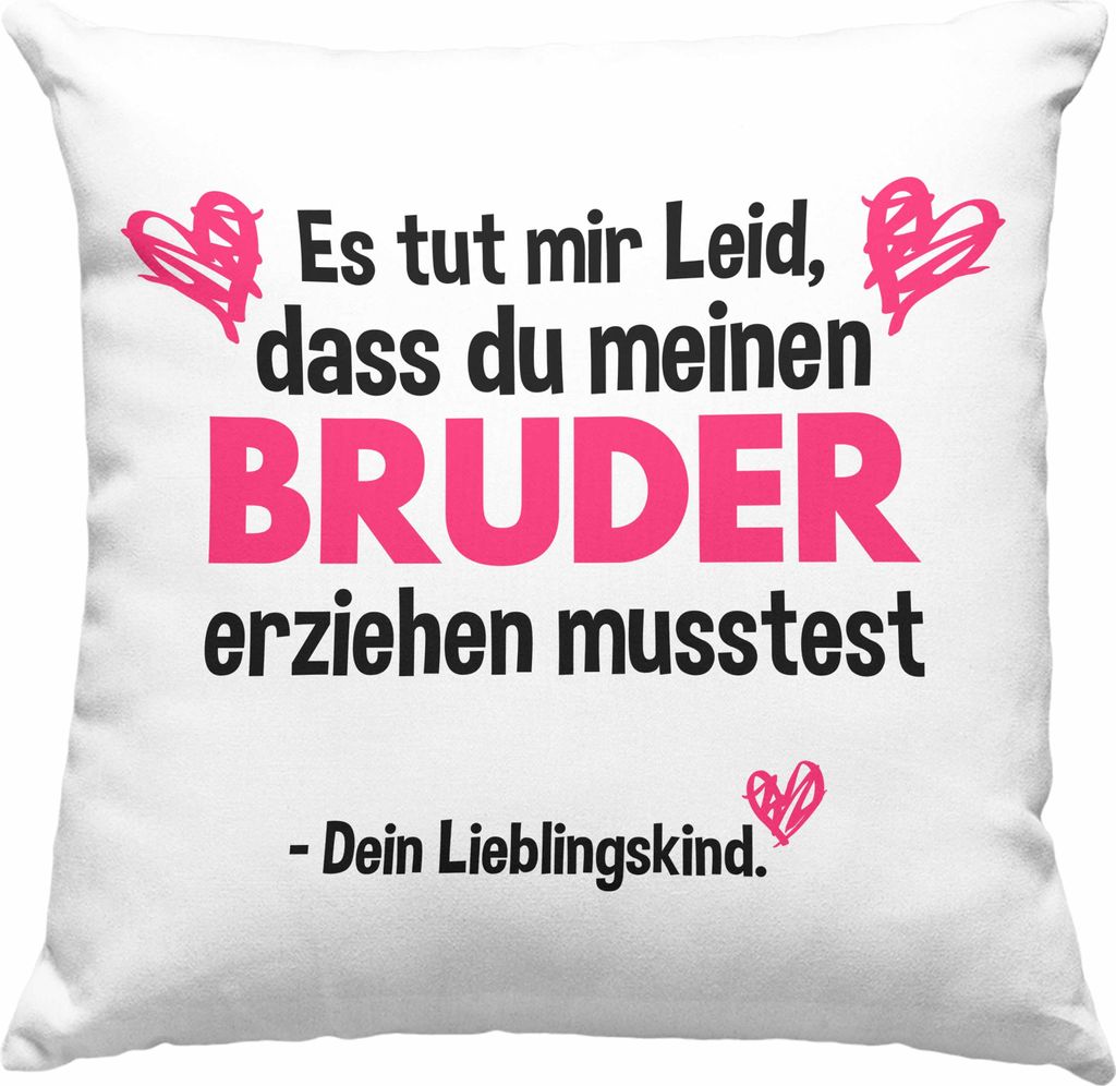 Trendation - Lieblingskind Muttertag Vatertag Deko-Kissen mit Füllung 40x40 Geschenk Kinder Sohn Tochter Mama Deko-Kissen mit Füllung 40x40 Spruc...