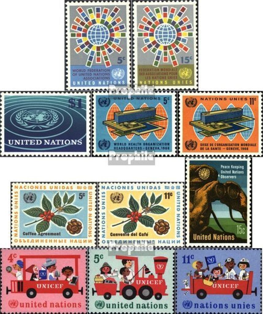 Briefmarken UNO - New York 1966 Mi 163-173 (kompl.Ausg.) Produktbild 
