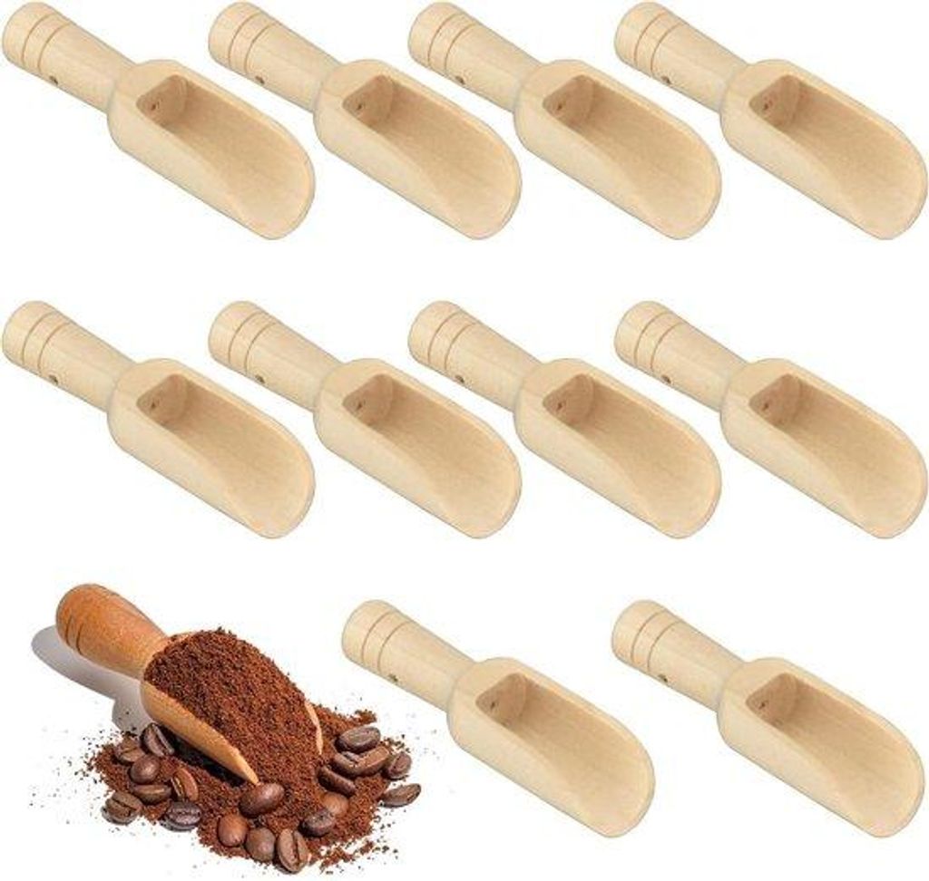 Houten mini lepels set - 10 Stück