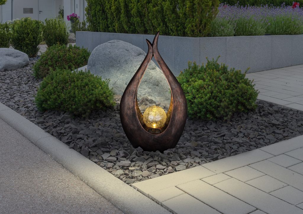 Globo Lighting Solarleuchte Kunststoff bronzefarben, LED Produktbild 