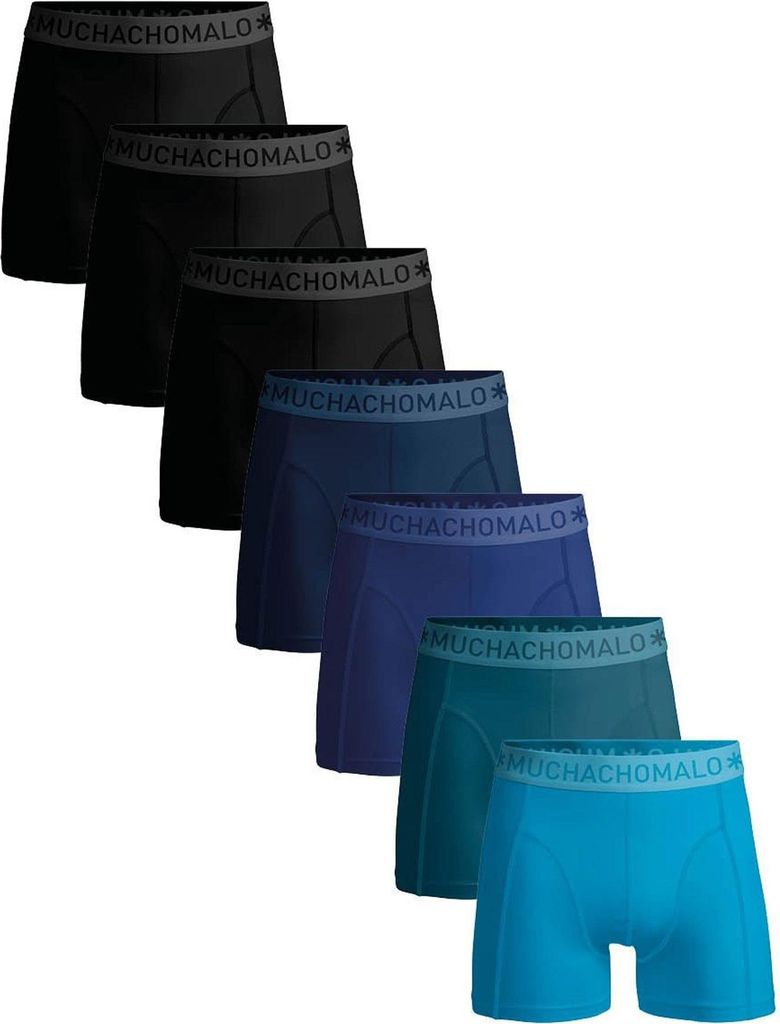 Muchachomalo Herren Boxershorts – 7er Pack – Baumwolle Stretch – Bequeme Unterwäsche – Größe S - U-SOLID1010-190-DP