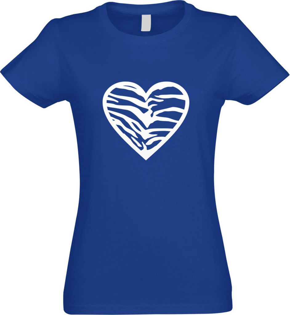 Kiwistar - T-Shirt tailliert - Damen - royal - Tiger - mit Motiv Bedruckt - Funshirt Design - Sport - Freizeit - Damen - L