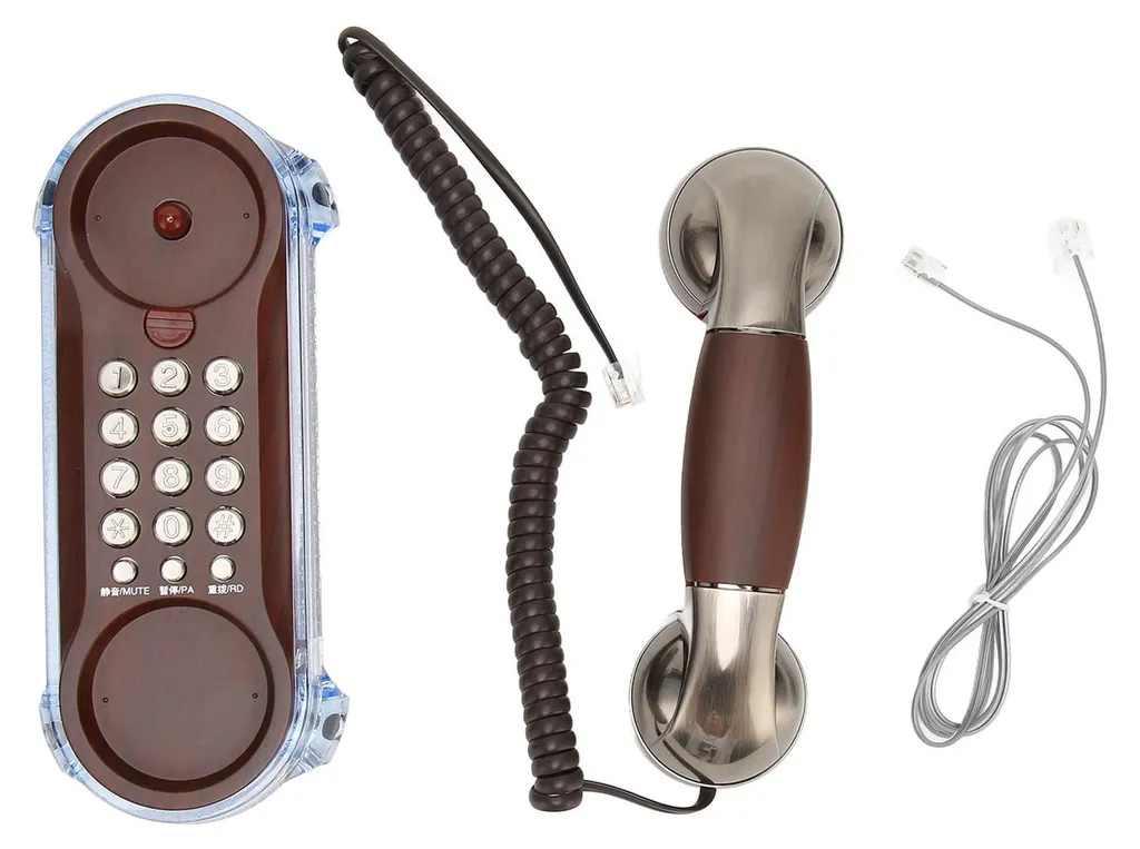 Téléphone fixe filaire pour école et hôtel, fixation murale compacte - 3