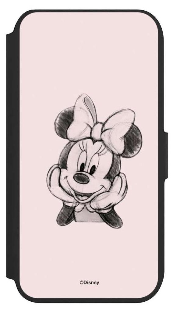 NIVOCASE Klapphülle für Apple iPhone SE (2022) Handyhülle aus Kunst Leder NIVOflip schwarz Disney Minnie Mouse Offizielles Lizenzprodukt