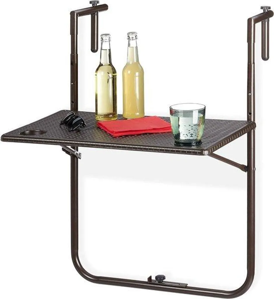 Petite table de balcon suspendue pliable pour gagner de l'espace dehors