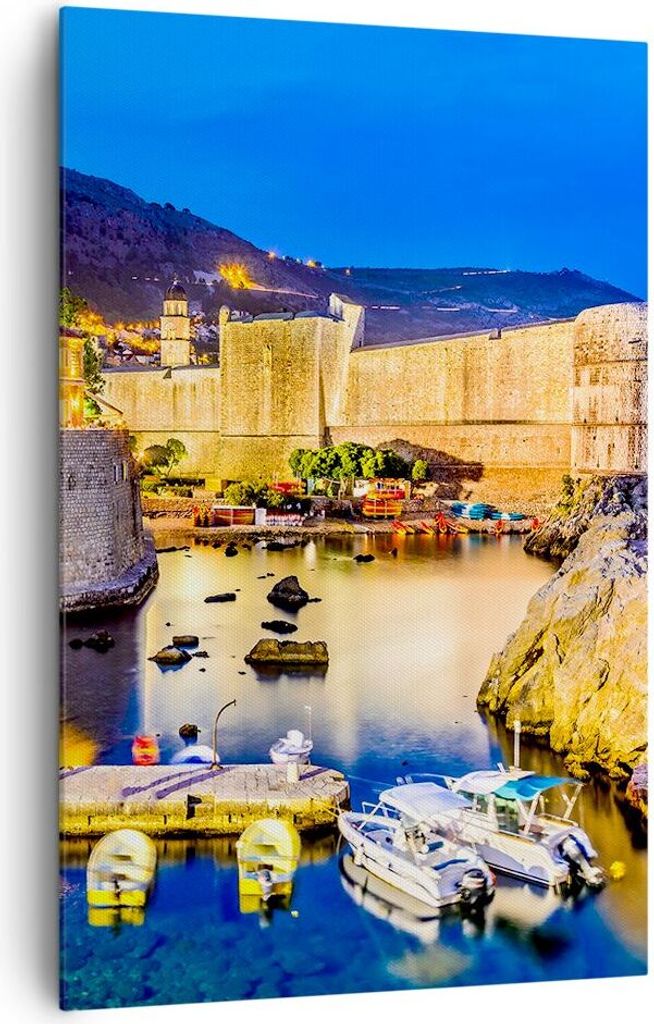 Bild auf Leinwand - Leinwandbild - Einteilig - Kroatien Dubrovnik Altstadt Festung - 80x120cm - Wand Bild - Wandbilder - Leinwanddruck - Wanddekora...
