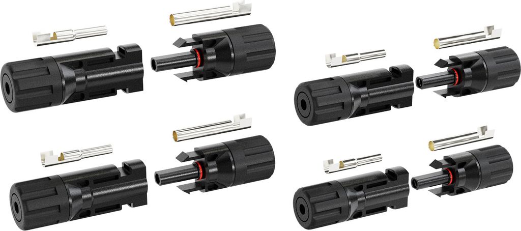 ABSINA 4x MC4 Stecker & Buchse + 2x MC4 Montageschlüssel - Produktbild 1