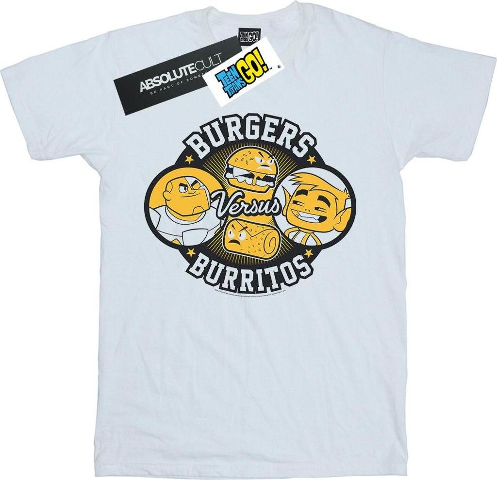 DC Comics - "Teen Titans Go Burgers Vs Burritos" T-Shirt für Damen BI46749 (3XL) (Weiß)