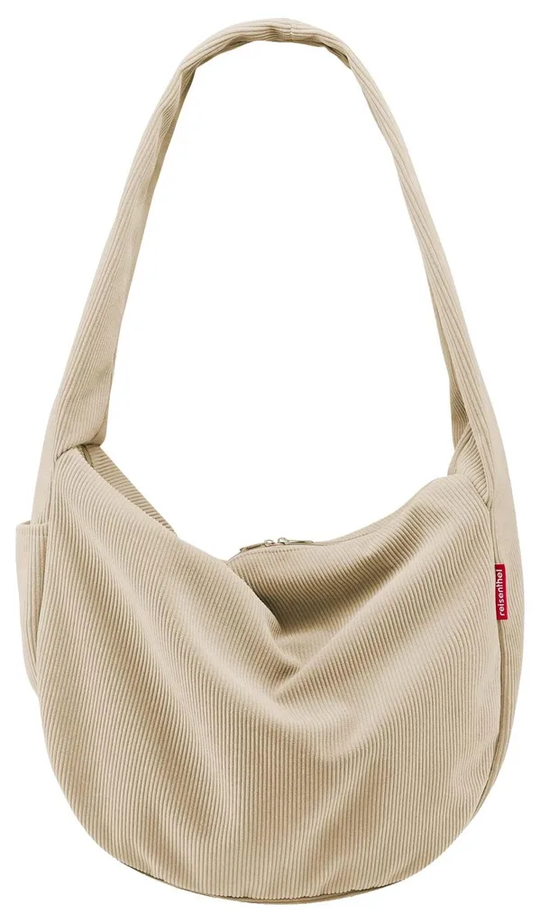 reisenthel Moonbag Cord Sand : Sac à épaule beige en velours côtelé chic