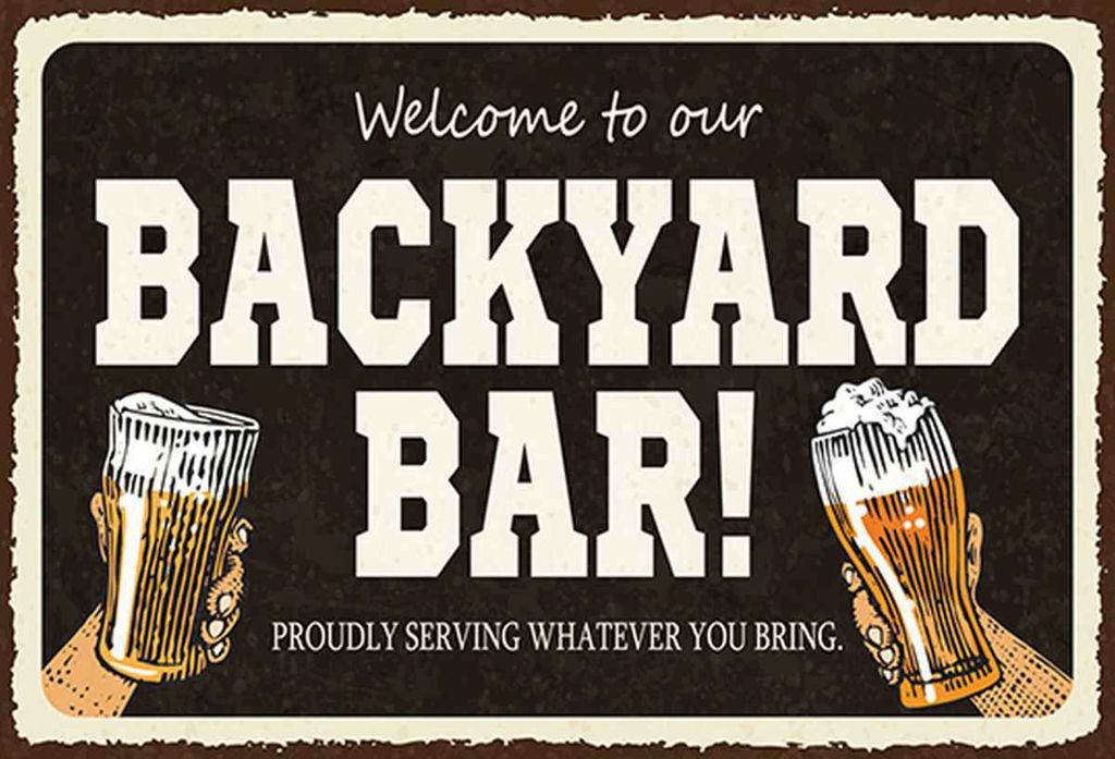 vianmo Holzschild 20x30 cm welcome to our backyard Bar