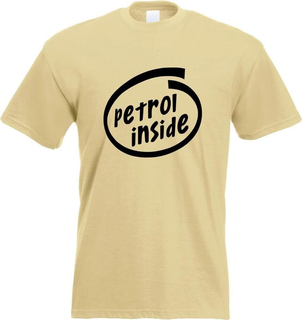 Kiwistar - T-Shirt - Khaki - Petrol Inside Auto Motiv Bedruckt Funshirt Design Print - mit Motiv Bedruckt - Funshirt Design - Sport - Freizeit - He...