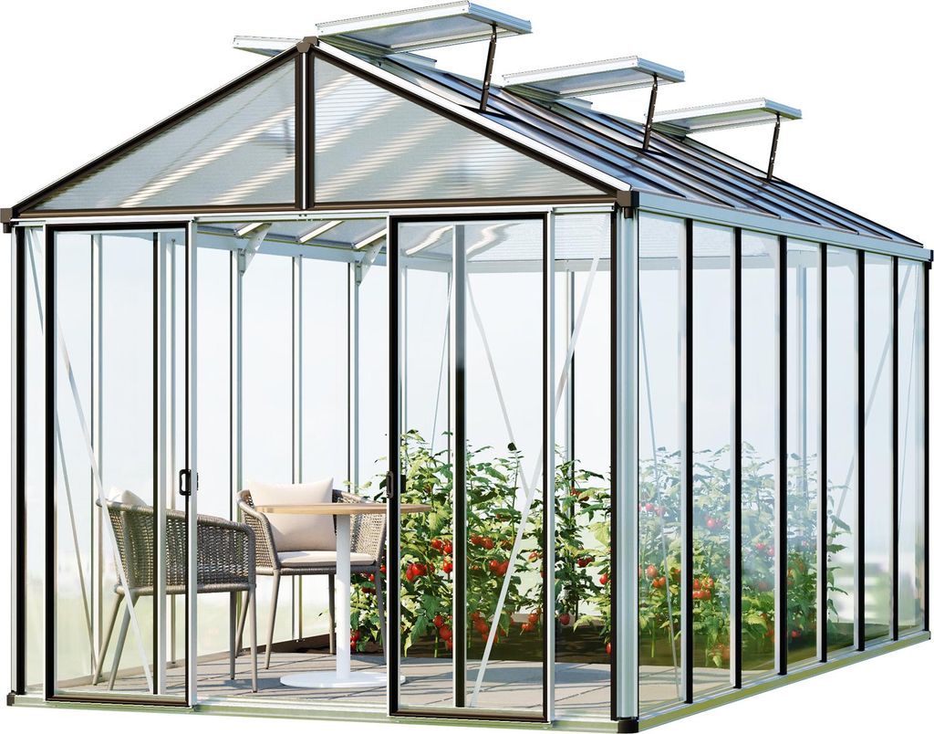 GFP Gewächshaus Hera 7 Glasgewächshaus 263x450 cm | Aluminium-Rahmen