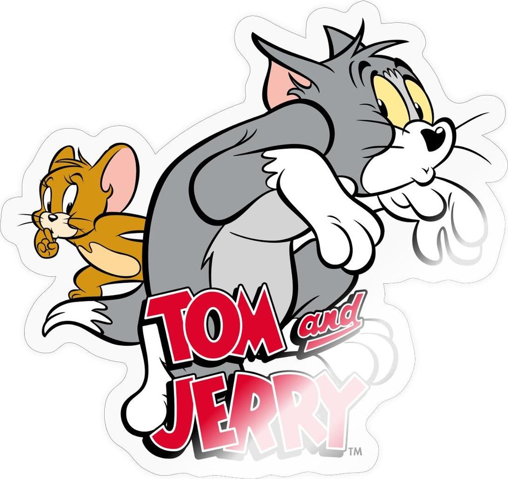 Spreadshirt Tom Und Jerry Auf Samtpfoten Sticker Aufkleber, 10 x 10 cm, Transparent glänzend