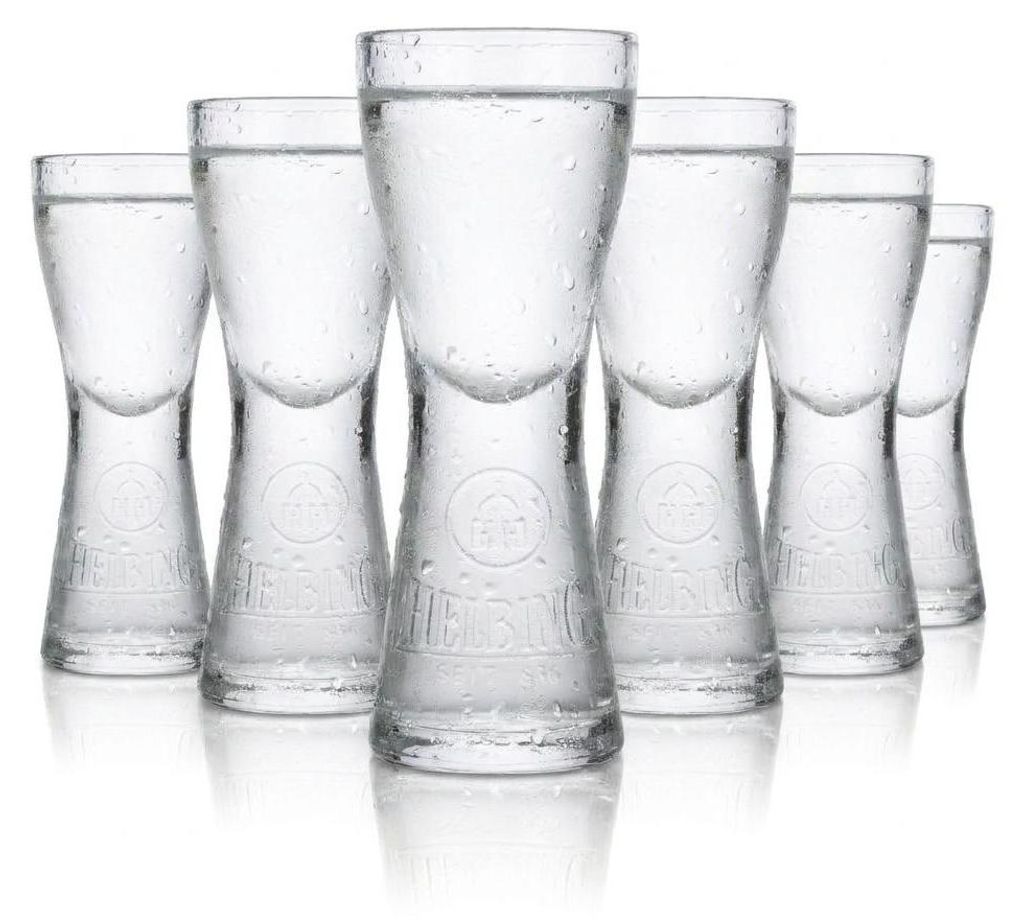 6x Helbing  Kümmel Stamper Shotglas Kurzer Schnapsglas Produktbild 