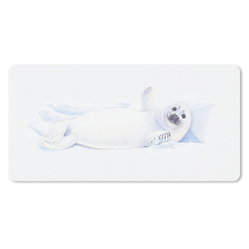 MuchoWow Schreibtischunterlage Siegel - Tiere - Aquarell 80x40 cm - XXL Mauspad - Gaming Mauspad