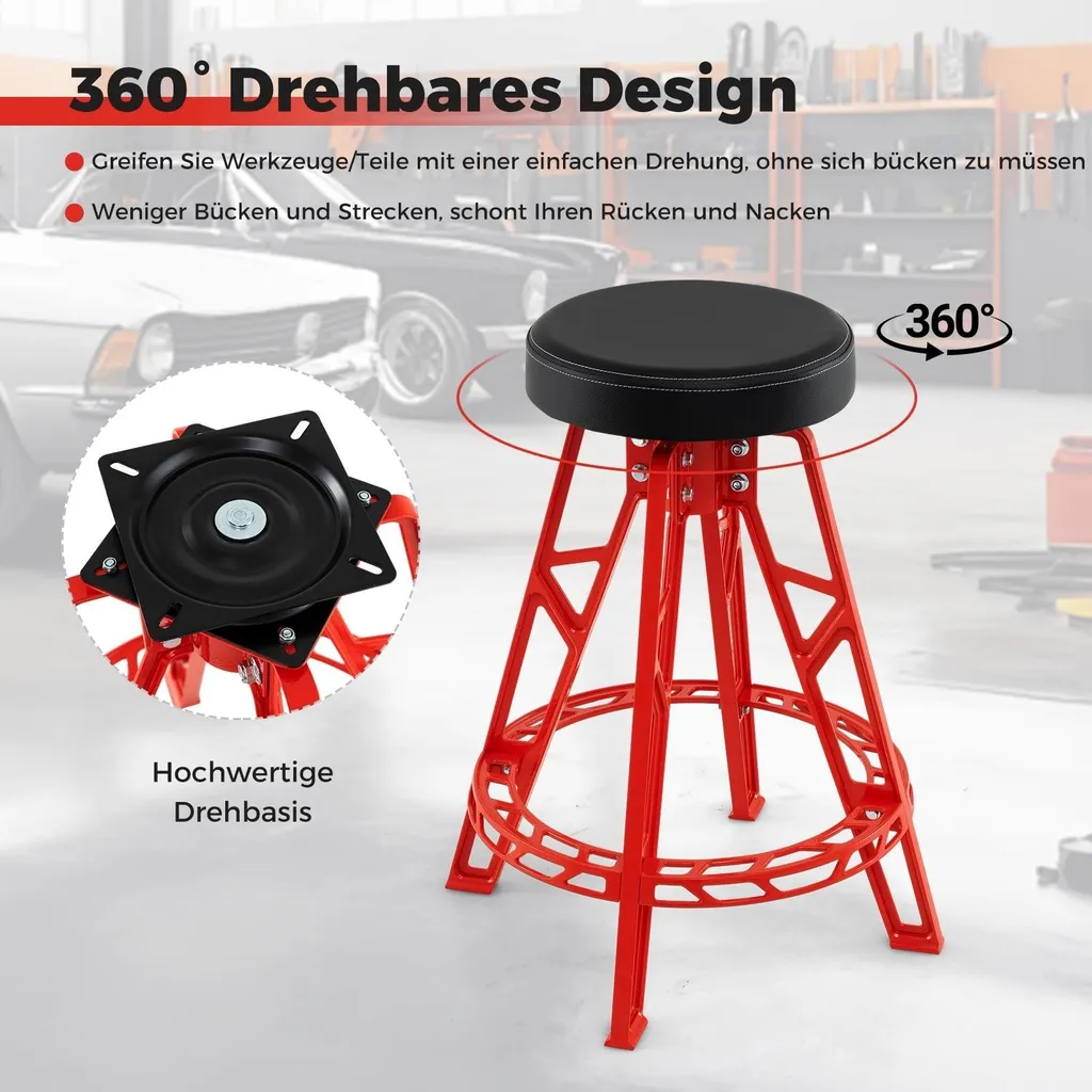 Tabouret de mécanicien en alu pivotant 360° Modèle Tech-7 - 5