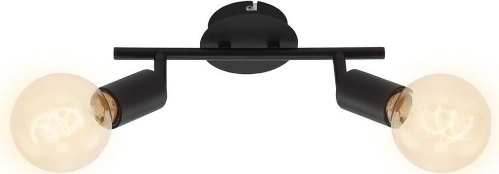 Deckenleuchte Spotleuchte Schwenkbar 2xE27 60W schwarz Produktbild 