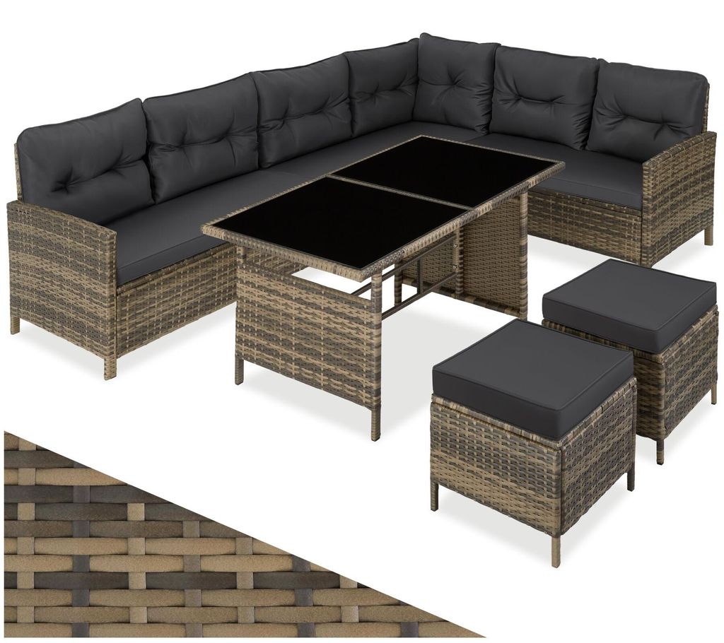 tectake® Rattan Lounge Barletta für 6 bis 8 Personen Produktbild 