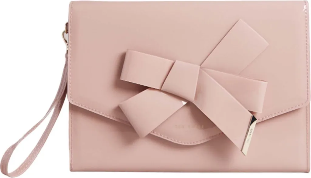 Pochette Nikkey Ted Baker Rose - Détail Nœud Chic et Fermoir Magnétique