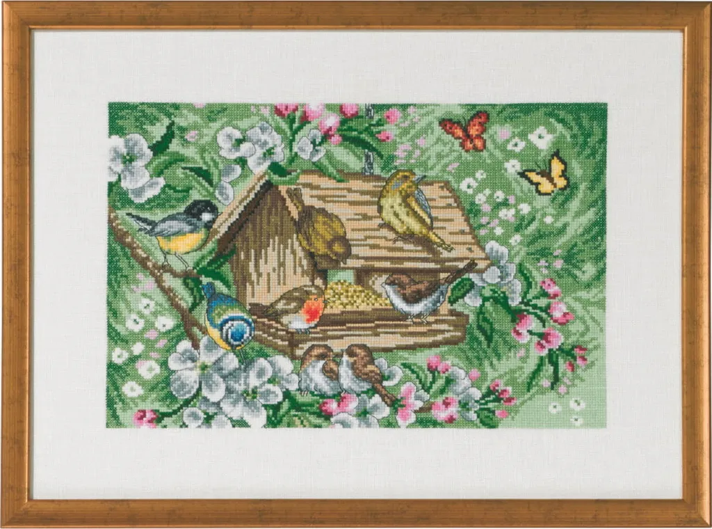 Occupez vos loisirs avec le kit broderie Vogelhaus Permin 47x34 cm