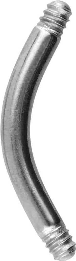 Bauchnabel-Piercing, Rook Piercing Chirurgenstahl Banane ohne Kugeln Silber Stablänge: 9mm | Stabstärke: 1,6mm