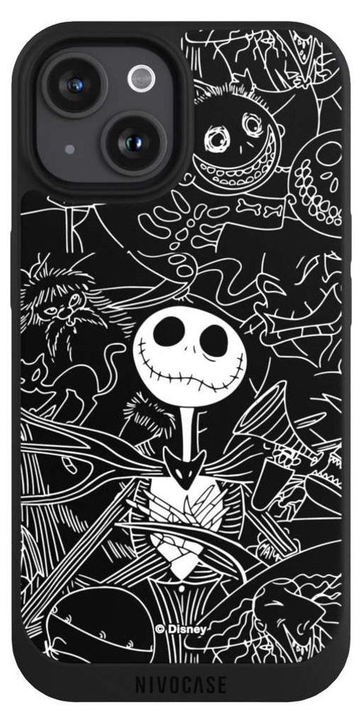 NIVOCASE Handyhülle für Apple iPhone 15 Hülle NIVOpure Case Schwarz Disney Halloween Nightmare Before Christmas