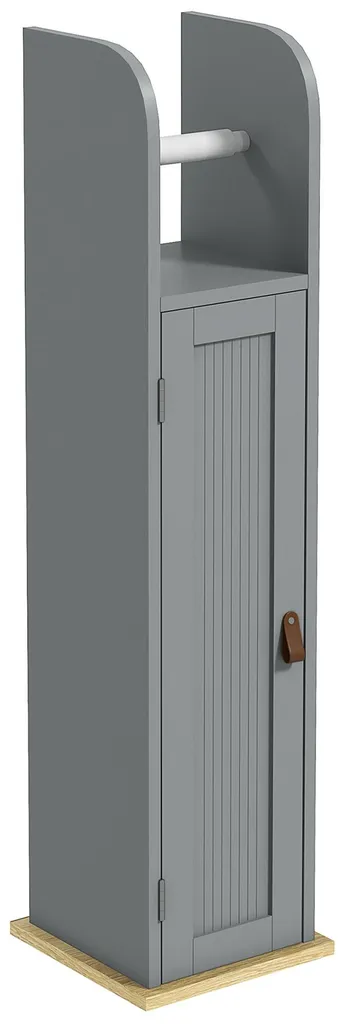 Meuble WC gain de place gris 80 cm de haut avec étagères modulables - 2