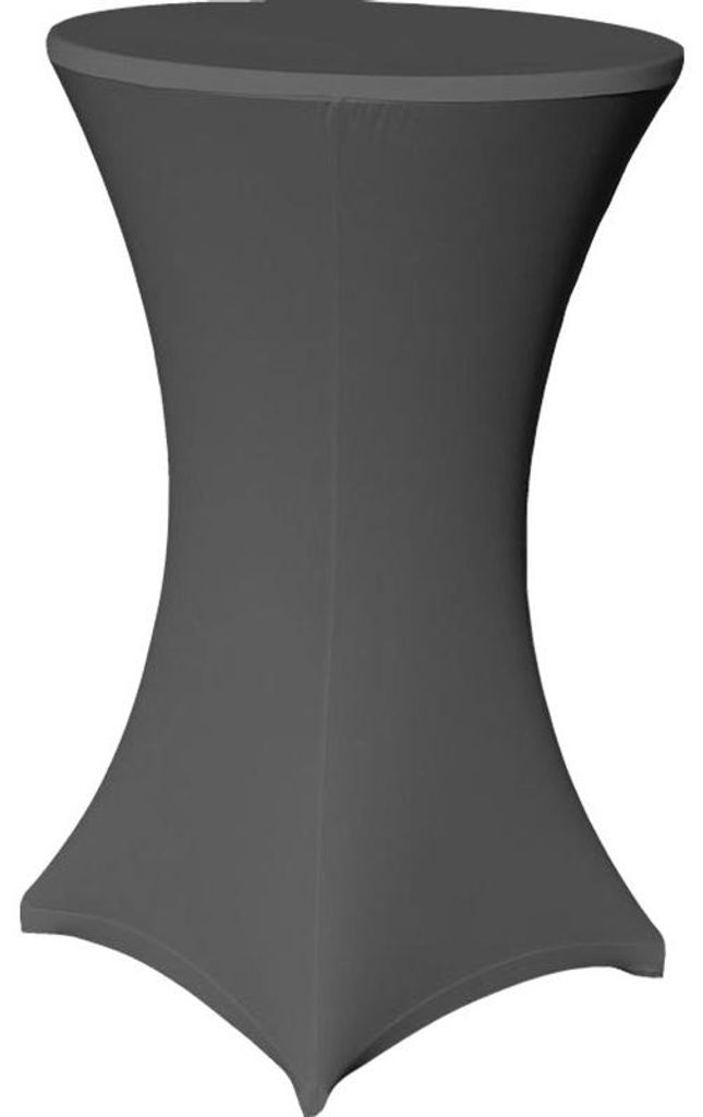 Stehtisch Husse Anthrazit Ø 80 cm mit Fußlaschen Stretch Produktbild 