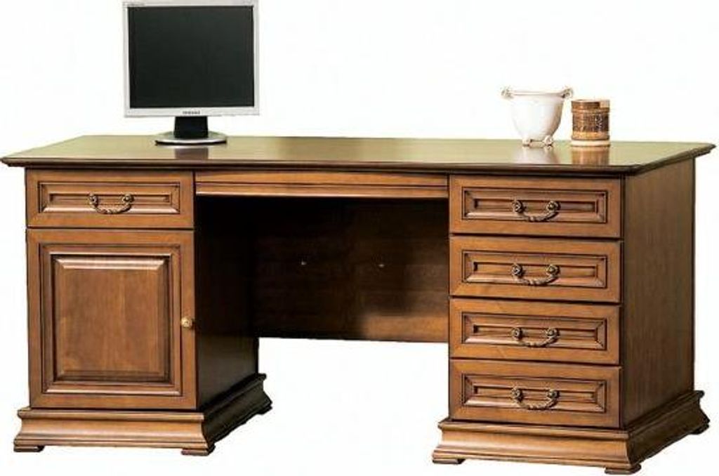 Klassische Schreibtisch Büromöbel Tisch Büro Chef Schreibtische Echtholz - SE-S