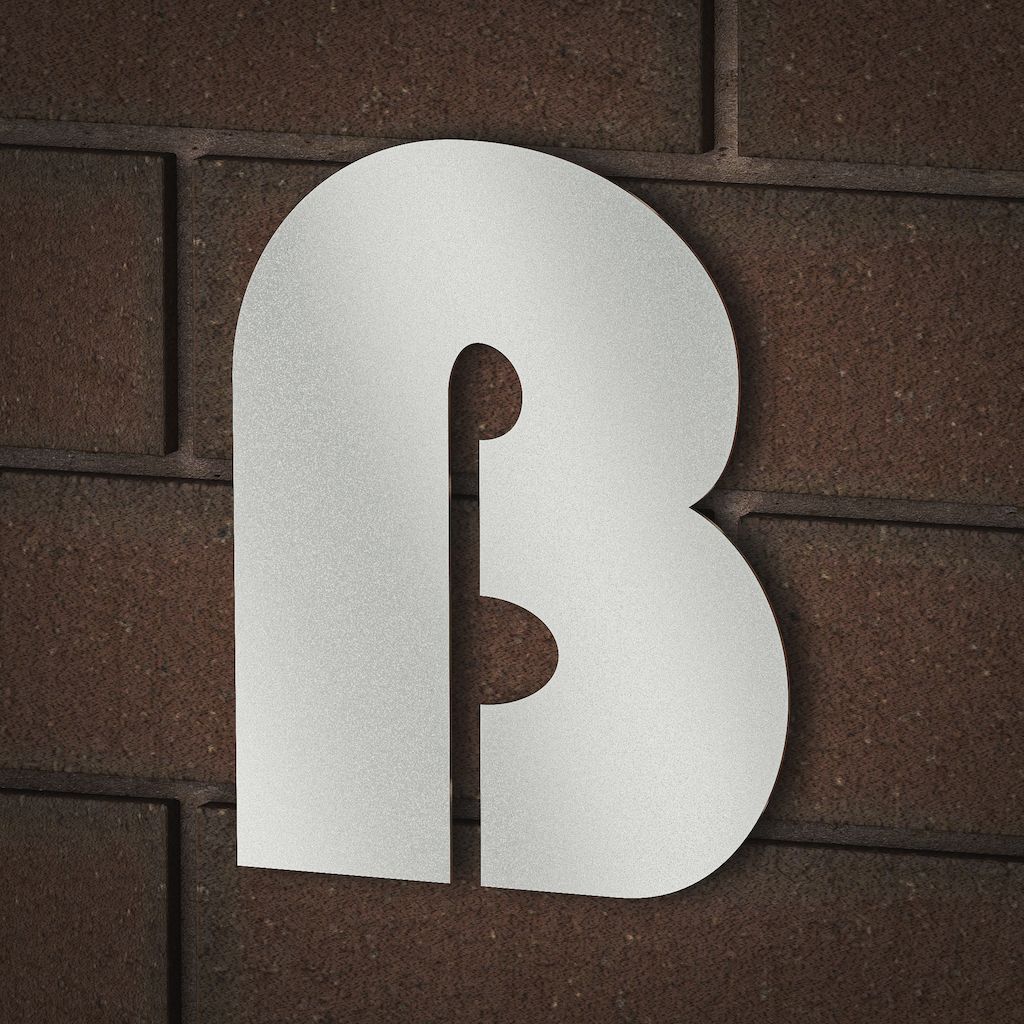 Hausnummer Zahlen Ziffern Türnummer Hausnr Hausnummern Edelstahl KÖNIGSPROD, Abstandshalter angeschweißt (2), B (groß)