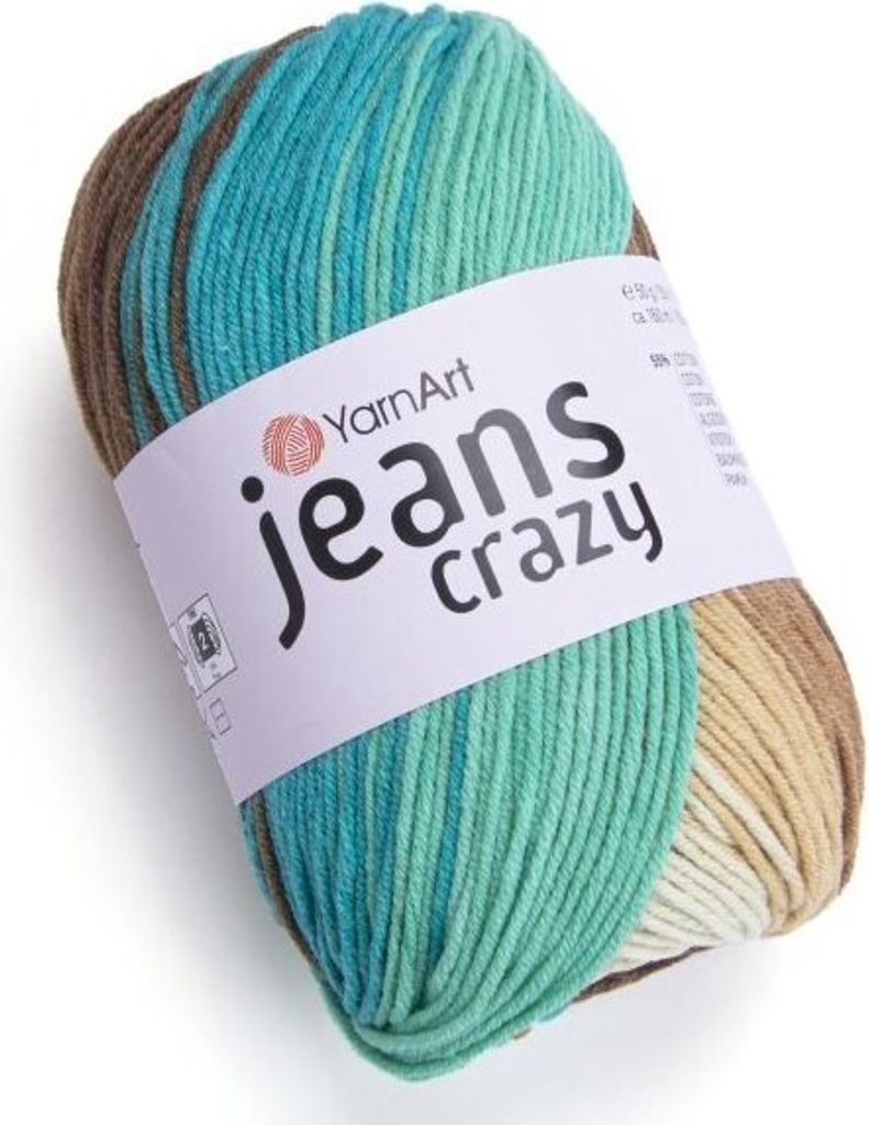 YarnArt Jeans Crazy (50g/160M) 8216 türkisbraun Produktbild 
